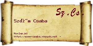 Szám Csaba névjegykártya