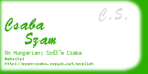 csaba szam business card